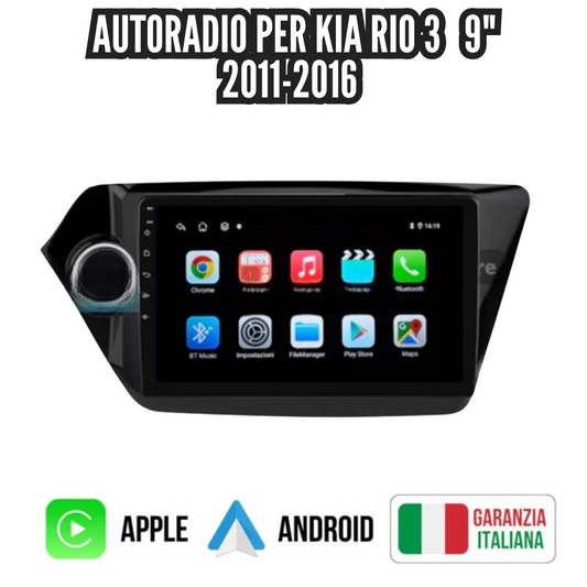 Autoradio   per   Kia   Rio   3   9"   |   2011-2016   |   Android   |   Bluetooth   |   CarPlay   |   Android   Auto   |   4.64GB   Ram