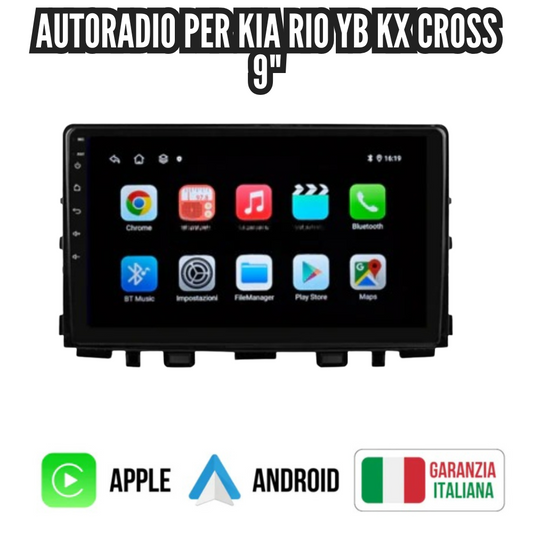 Autoradio   per   Kia   Rio   YB   KX   Cross   9"   |   2016-2020   |   Android   |   Bluetooth   |   CarPlay   |   Android   Auto   |   4-64GB  Ram
