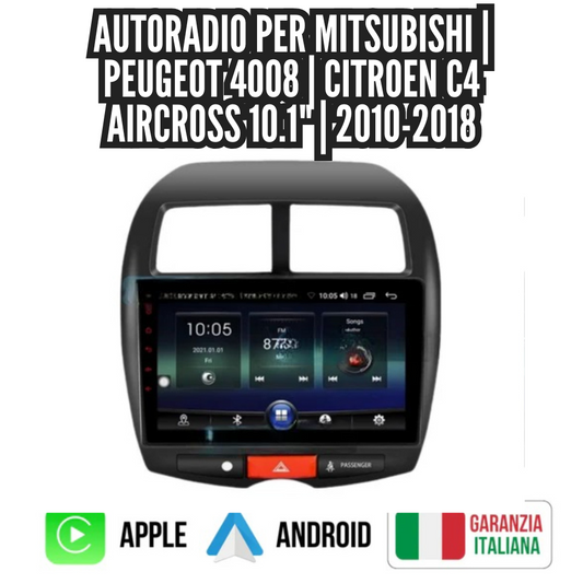 Autoradio   per   Mitsubishi   |   Peugeot   4008   |   Citroen   C4   AirCross   10.1"   |   2010-2018   |   Android   |   Bluetooth   |   CarPlay   |   Android   Auto   |   4-64GB   Ram