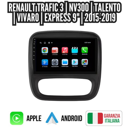 Autoradio   per   Renault   Trafic   3   |   NV300   |   Talento   |   Vivaro   |   Express   9"   |   2015-2019   |   Android   |   Bluetooth   |   CarPlay   |   Android   Auto   |   4-64GB   Ram