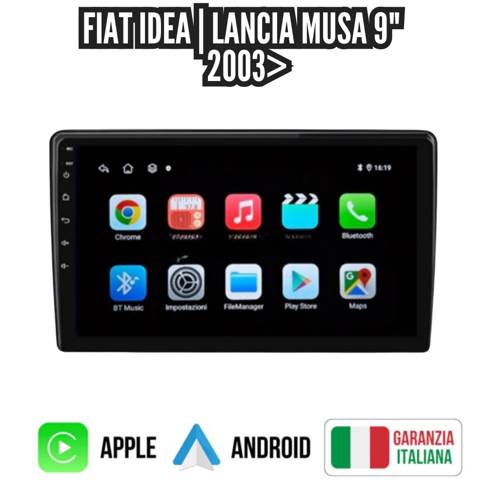 Autoradio   per   Fiat   Idea   |   Lancia   Musa   9"   |   Dal   2003>   |   Android   |   Bluetooth   |   CarPlay   |   Android   Auto   |  4-64GB   Ram