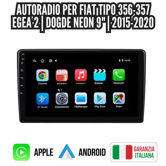 Autoradio   per   Fiat   Tipo   356-357   Egea   2   |   Dogde   Neon   9"   |   2015-2020   |   Android   |   Bluetooth   |   CarPlay   |   Android   Auto   |   4-64GB  Ram