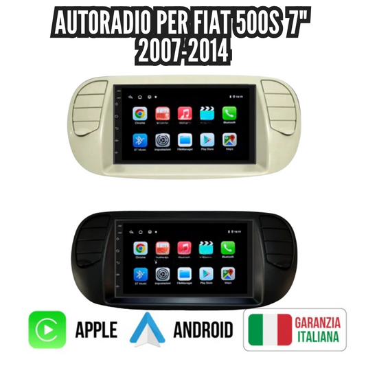 Autoradio   per   Fiat   500s   7"   |   2007-2014   |   Android   |   Bluetooth   |   CarPlay   |   Android   Auto   |  4-64GB   Ram