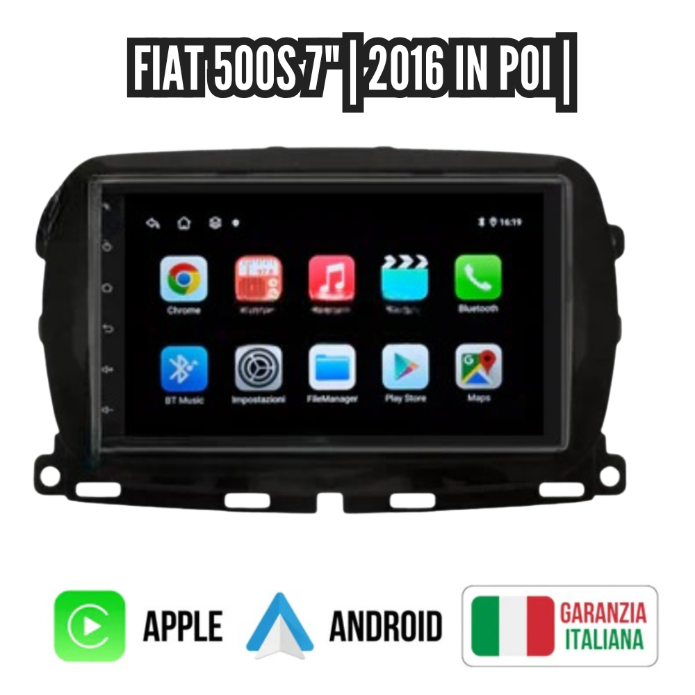 Autoradio   per   Fiat   500s   7"   |   2016   in   poi   |   Android   |   Bluetooth   |   CarPlay   |   Android   Auto   |   4-64GB   Ram