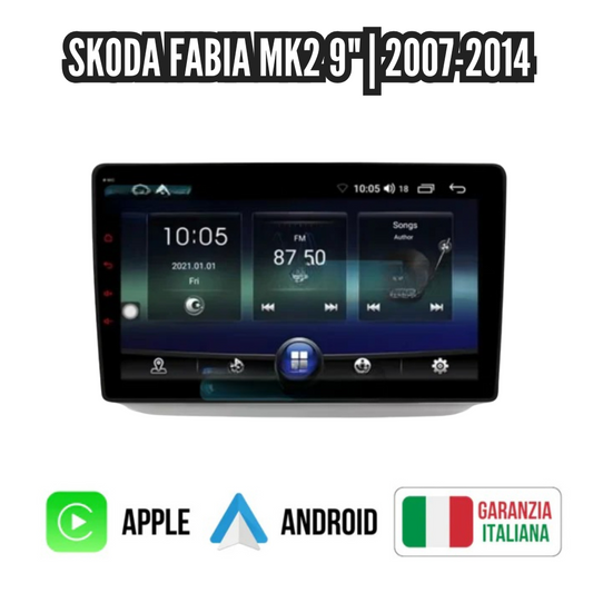Autoradio   per   Skoda   Fabia   MK2   9"   |   2007-2014   |   Android   |   Bluetooth   |   CarPlay   |   Android   Auto   |   4-64GBB   Ram