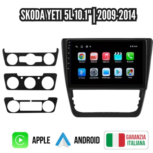 Autoradio   per   Skoda   Yeti   5L   10.1"   |   2009-2014   |   Android   |   Bluetooth   |   CarPlay   |   Android   Auto   |   4-64GB Ram