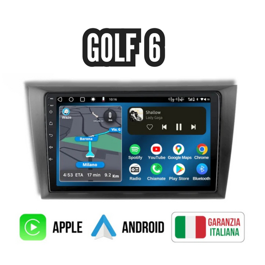 Volkswagen Golf 6 (2008/2016) | 9 pollici - Mascherina Inclusa Autoradio 2 Din Android auto + Carplay / vw Stereo Touch 8/256gb | Navigatore GPS + Bluetooth + Wifi