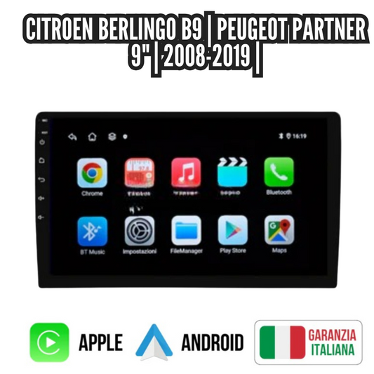 Autoradio   per   Citroen   Berlingo   B9   |   Peugeot   Partner   9"   |   2008-2019   |   Android   |   Bluetooth   |   CarPlay   |   Android   Auto   |   4-64GB  Ram