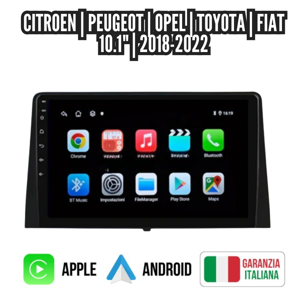 Autoradio   per   Citroen   |   Peugeot   |   Opel   |   Toyota   |   Fiat   10.1"   |   2018-2022   |   Android   |   Bluetooth   |   CarPlay   |   Android   Auto   |   4-64GB  Ram