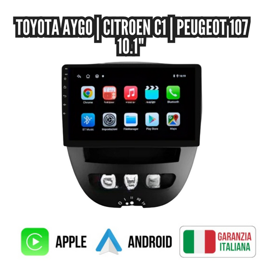 Autoradio   per   Toyota   Aygo   |   Citroen   C1   |   Peugeot   107   10.1"   |   2005-2014   |   Android   |   Bluetooth   |   CarPlay   |   Android   Auto   |   4-64GB   Ram