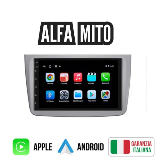 Alfa Romeo Mito (2008/2017) | 7'' Pollici - Mascherina inclusa - Autoradio 2 Din Android auto + Carplay / Stereo Touch 4/64GB | Navigatore GPS + Bluetooth + Wifi
