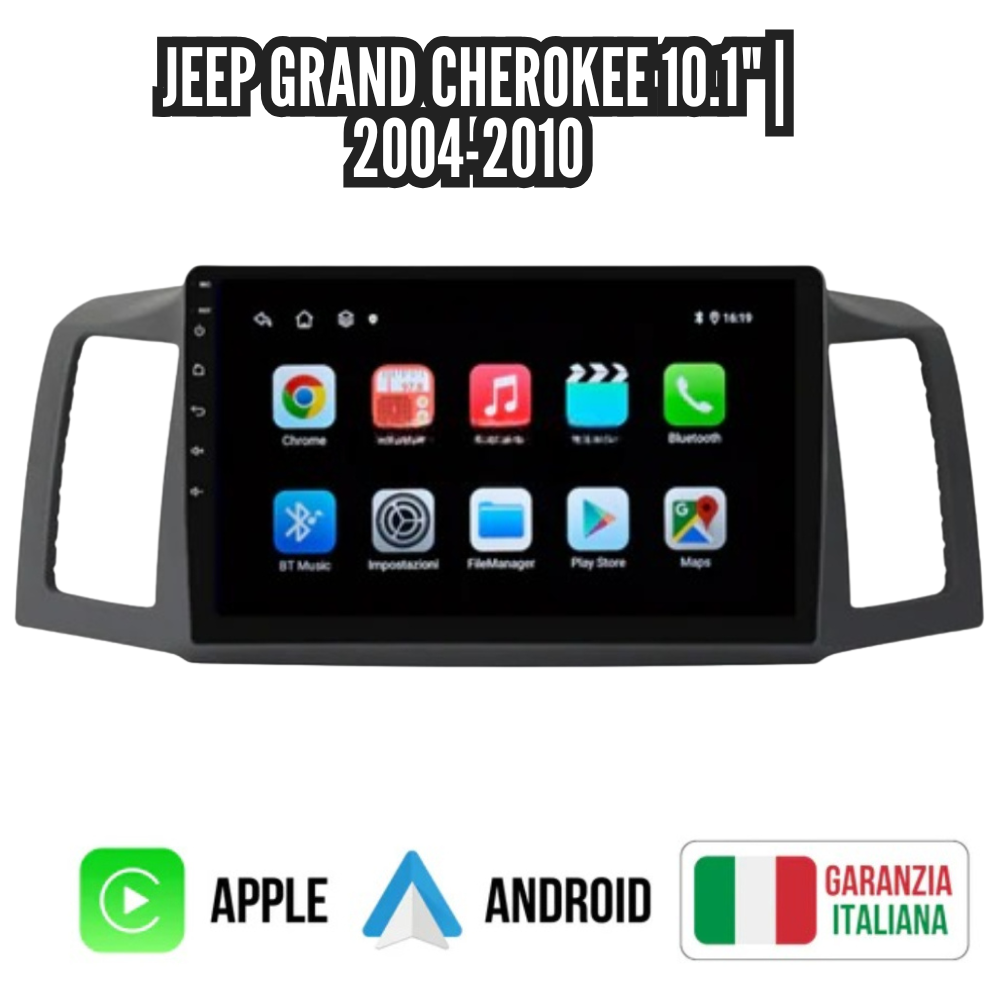 Autoradio   per   Jeep   Grand   Cherokee   9”|   2004-2010   |   Android   |   Bluetooth   |   CarPlay   |   Android   Auto   |   2GB/4GB/8GB   Ram