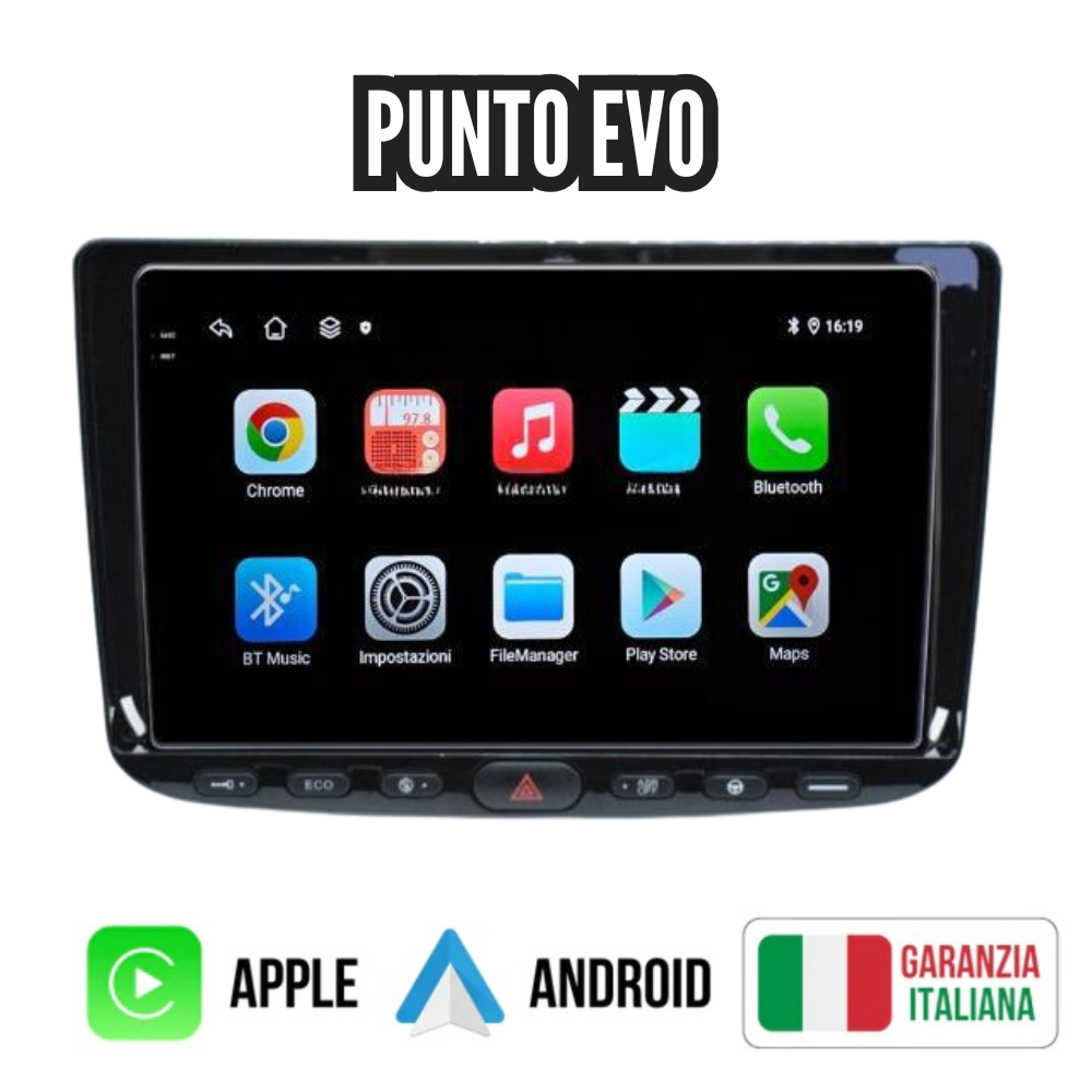 Autoradio per punto evo 9"- dal 2009 in poi- Android 13- 4GB RAM - 64 GB rom- Carplay/android auto wireless