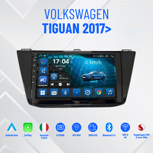 Tiguan  2017>/ 9” Pollici - Mascherina Inclusa - Autoradio 2 Din Android Auto + Carplay / Stereo Touch 8/256GB | Navigatore GPS + Bluetooth + Wifi