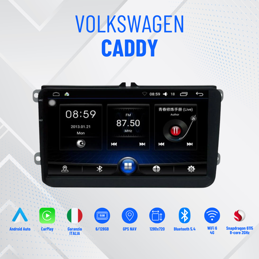 Volkswagen caddy | 7”Pollici - Mascherina Inclusa - Autoradio 2 Din Android Auto + Carplay / Mk3 Stereo Touch 2/64gb | Navigatore GPS + Bluetooth + Wifi