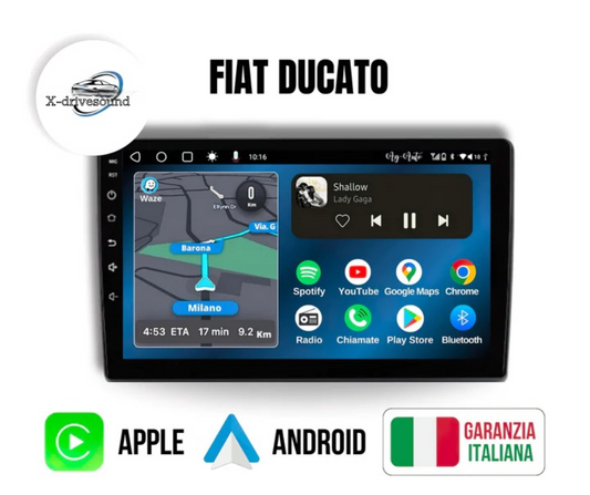Fiat Ducato (2006/2022)| 9 pollici | Mascherina Inclusa - Autoradio 2 Din Android auto + Carplay 8-256 Giga