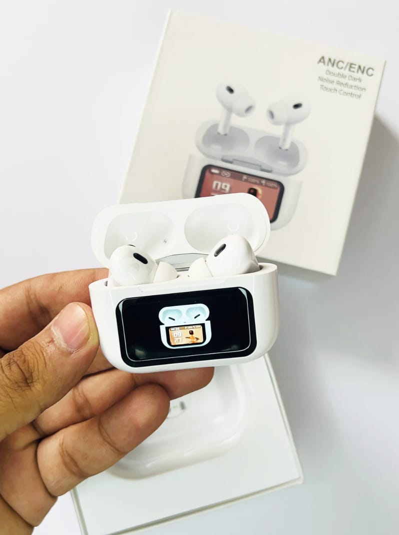 AirPods A9 Pro Smart LCD Touch Screen Auricolari Touch Screen A Colori Con ANC + ENC Auricolare Bluetooth Con Cancellazione Attiva Del Rumore