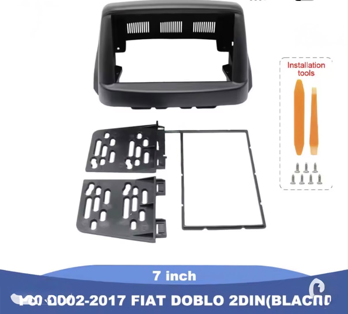 Adattatore Autoradio Cornice Stereo per Fiat Doblò punto 2000> con Kit Fissaggio - Grigio schermo 7''-