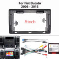 Adattatore Autoradio Cornice Stereo per Fiat Ducato 2006> con Kit Fissaggio - Grigio schermo 9''-Comandi al volante