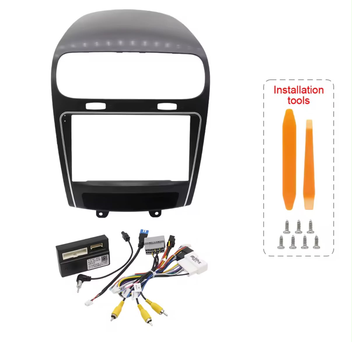 Adattatore Autoradio Cornice Stereo per Fiat freemont 2012> con Kit Fissaggio - Grigio schermo 9''-Comandi al volante