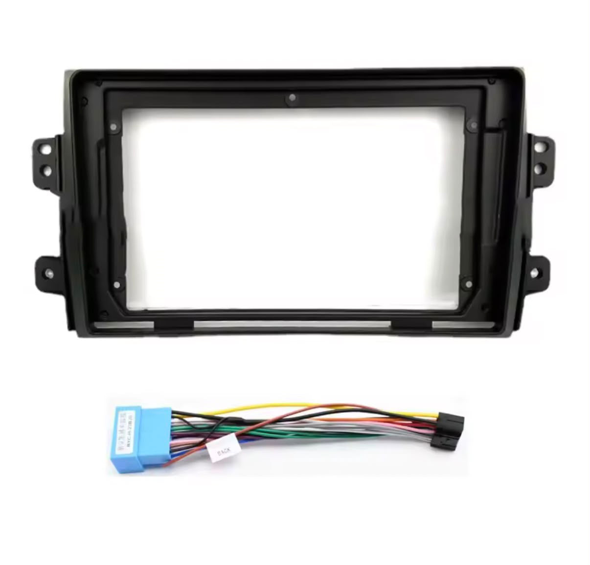 Adattatore Autoradio Cornice Stereo per Fiat sedici 2005> con Kit Fissaggio - Grigio schermo 9''-Comandi al volante