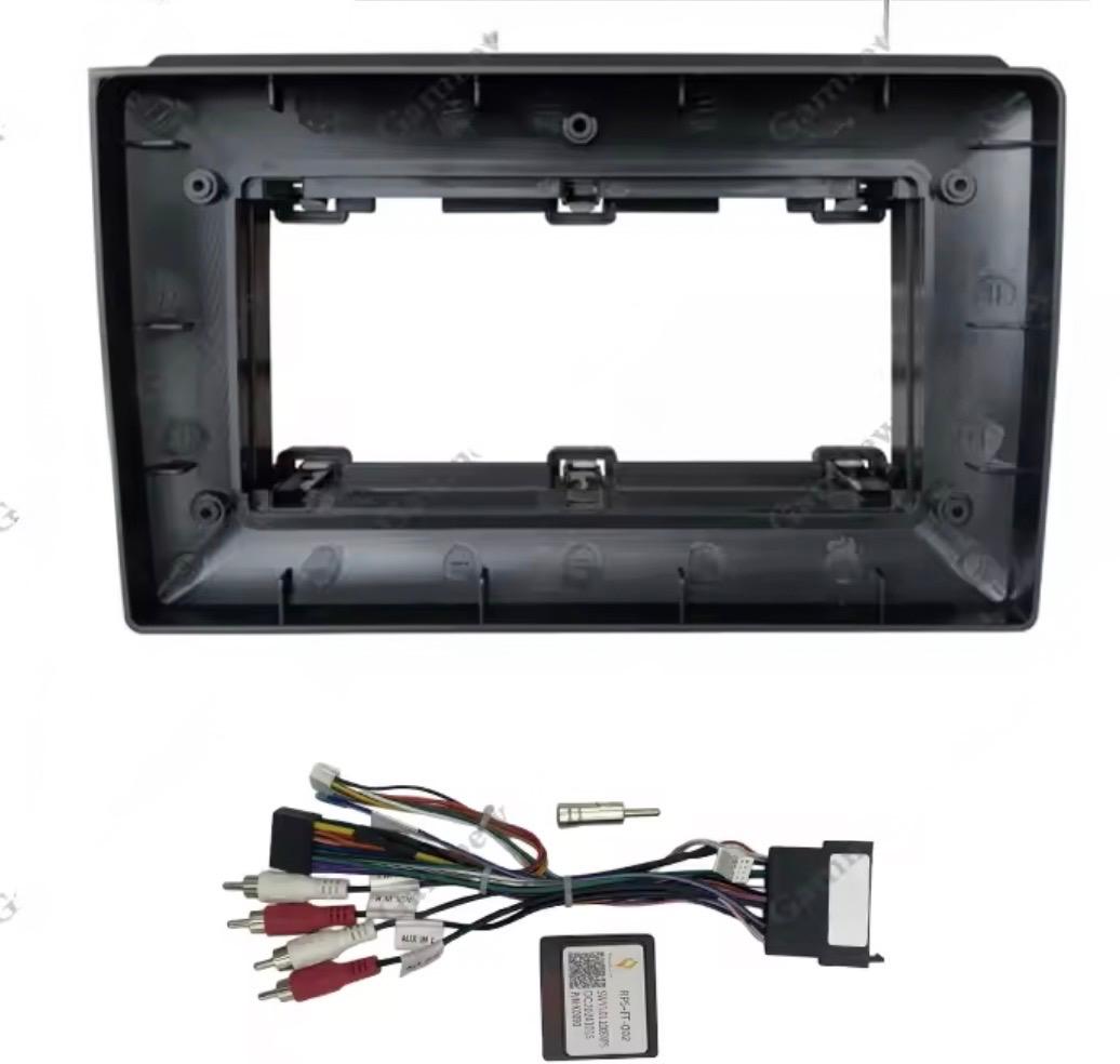 Adattatore Autoradio Cornice Stereo per Fiat croma 2005> con Kit Fissaggio - Grigio schermo 9''-Comandi al volante