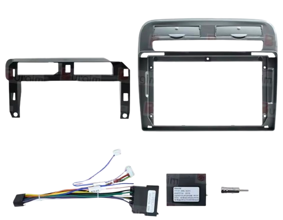 Adattatore Autoradio Cornice Stereo per Fiat Grande punto 2008> con Kit Fissaggio - Grigio schermo 9''-Comandi al volante