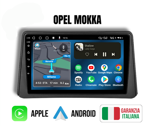 Opel Mokka  | 9 pollici | Mascherina Inclusa - Autoradio 2 Din Android auto + Carplay 8-256 Giga