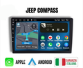 Jeep Compass | 9 Pollici - Mascherina inclusa - Autoradio 2 Din Android auto + Carplay / Stereo Touch 4/64gb |+ CENTRALINA CANBAS PER COMANDI AL VOLANTE Navigatore GPS + Bluetooth + Wifi