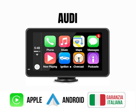 Autoradio portatile 7" Apple CarPlay Android Auto touchscreen auto FM Bluetooth+ RETROCMAERA in omaggio