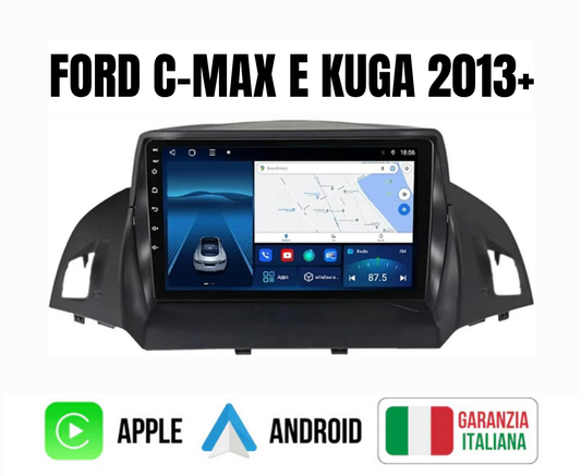 AUTORADIO NAVIGATORE 9" FORD CMAX KUGA DAL 2013 in poi  ANDROID 13  4GB  RAM- 64GB ROM  CARPLAY-ANDROID AUTO