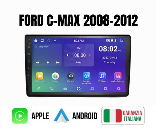 Ford c-max/ford kuga (2008/2012) | Autoradio 2 Din 9'' Android auto + Carplay | mk2 4/64GB Stereo Touch | USB + Navigatore GPS + Bluetooth + Wifi+ retrocamera