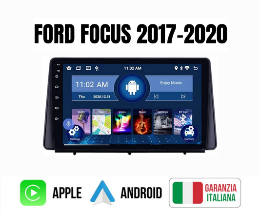 Ford focus 2017-2020  9" Pollici Android Autoradio GPS Navigazione/WiFi+Bluetooth, Sistema Multimediale Digitale Internet Touch Screen Da 1080P HD Per Auto, Fotocamera Posteriore,4-64giga+centralina canbas per recupero comandi al volante
