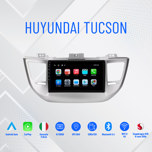 tucson 2016| 9 Pollici -  Mascherina inclusa -Autoradio 2 Din Android auto + Carplay / Stereo Touch | Navigatore GPS + Bluetooth + Wifi