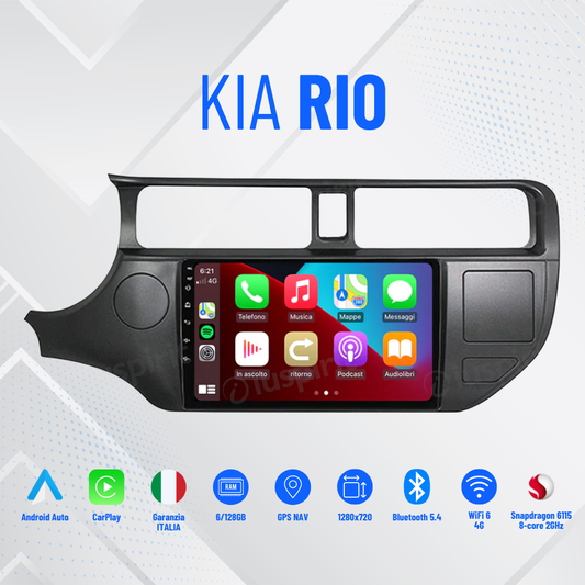 Kia Rio (2013 in poi) | 9 Pollici - Mascherina inclusa - Autoradio 2 Din Android auto + Carplay | 4/64gb - Stereo Touch/ Navigatore Gps + Bluetooth + Wifi