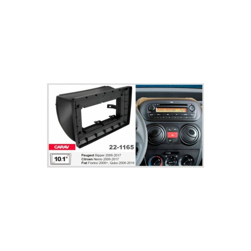 Kit Montaggio Mascherina autoradio 10.1" per Fiat Qubo Citroen Peugeot con comandi al volante