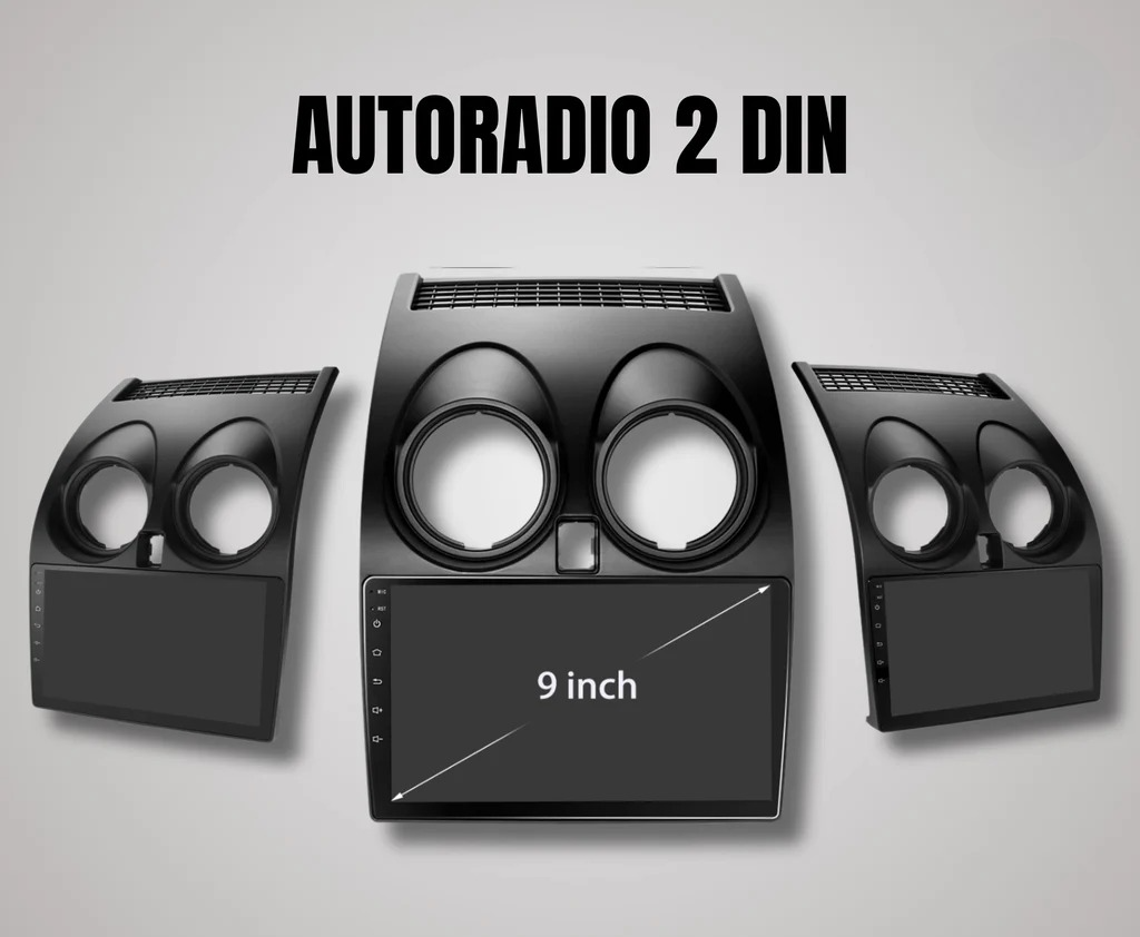 Nissan  Quasquai j10 (2006/2013) | 9 Pollici - Mascherina inclusa - Autoradio 2 Din Android auto + Carplay / Stereo Touch 4-64GB | Navigatore GPS + Bluetooth + Wifi