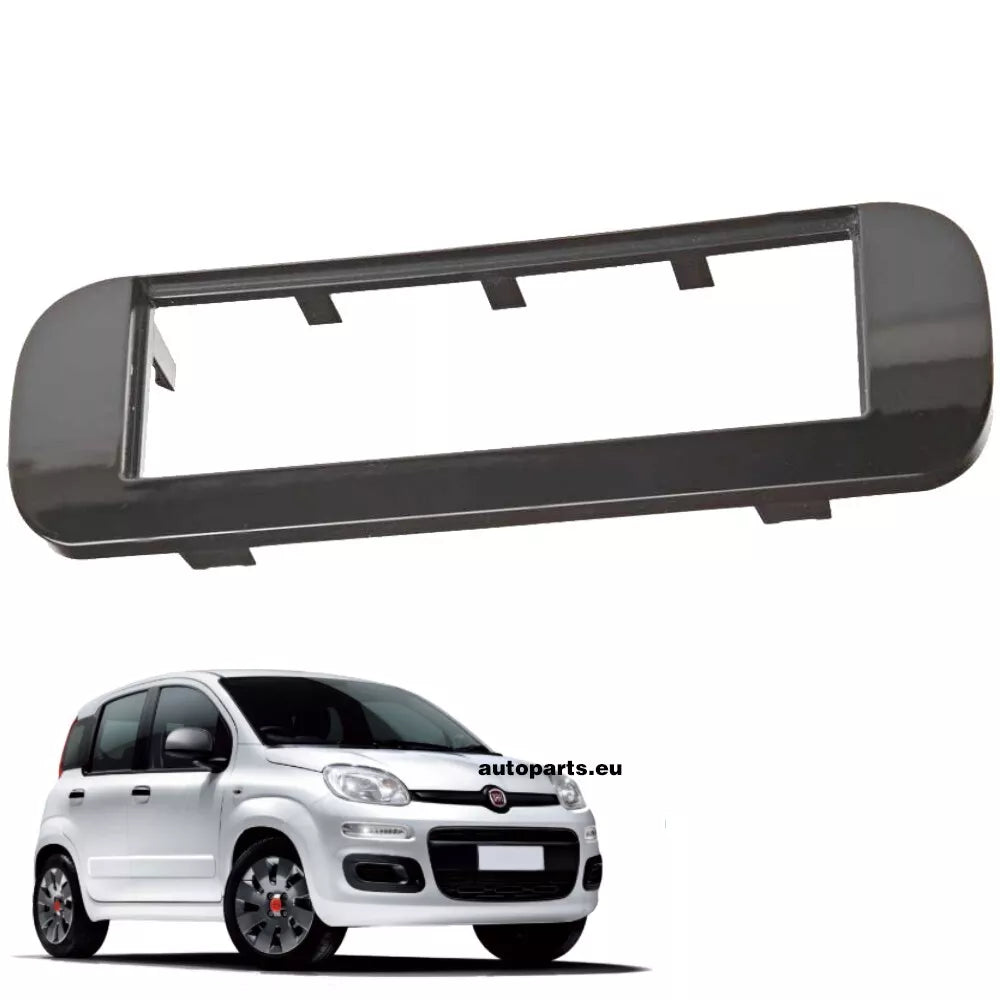 Mascherina Adattatore Autoradio Stereo 1DIN Fiat Panda 312 dal 2012 in poi Nero Lucido