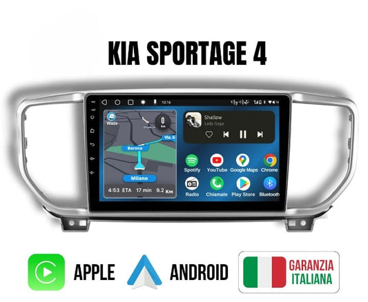 Kia Sportage (2016-2021) | 9 Pollici - Mascherina inclusa - Autoradio 2 Din Android auto + Carplay / kia kx5 QI Stereo Touch 4-64 GB| Navigatore GPS + Bluetooth + Wifi