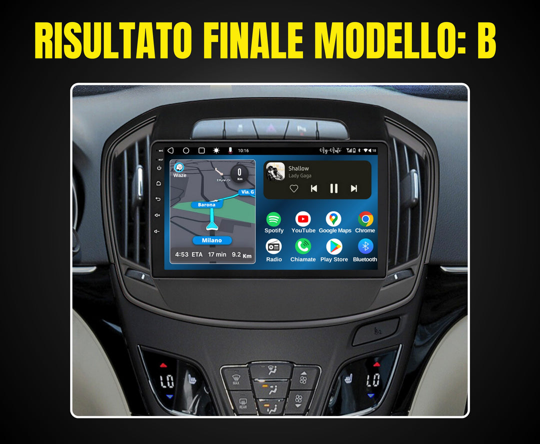 Opel Insigna (2009/2017) | 9 pollici - Mascherina inclusa Autoradio 2 Din Android auto + Carplay / Stereo Touch  4/64gb | USB + navigatore GPS + Bluetooth + Wifi