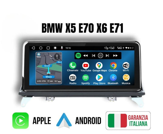 Bmw  x6 | 12.3 Pollici - Mascherina inclusa - Autoradio 2 Din Android auto + Carplay / Bmw e70 e71 Stereo Touch - 4/64gb Navigatore GPS / + Bluetooth + Wifi