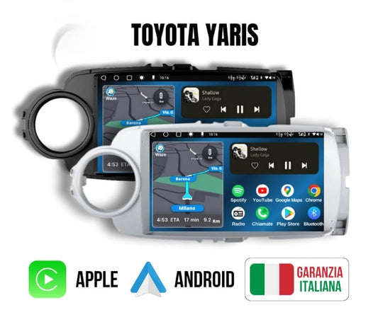 Toyota Yaris 3 serie (2012/2018) | 9 Pollici - Mascherina inclusa - Autoradio 2 Din Android auto + Carplay / Stereo Touch 4-64gb | Navigatore GPS + Bluetooth + Wifi