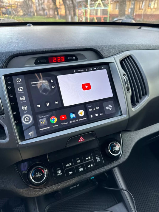 kia sportage 2012> | 9 Pollici - Mascherina Inclua- Autoradio 2 Din Android auto + Carplay / Stereo Touch 4/64GB | Navigatore GPS + Bluetooth + Wifi