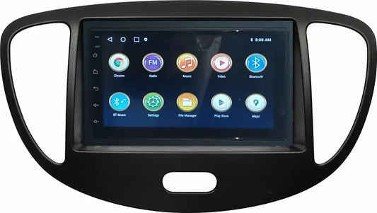 AUTORADIO ANDROID 7"4-64 GIGA PER HYUNDAI I10 2008 AL 2012 BLUETOOTH USB KIT PLUG & PLAY