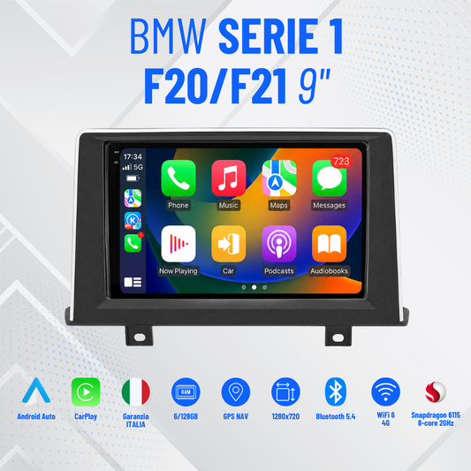 BMW serie1 f20/21 AUTORADIO 9”NAVIGATORE ANDROID 13- 4GB RAM 64GB ROM IPS DSP CARPLAY